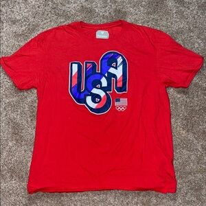 Men's Fanatics Red Team USA Painting Paris T-Shirt